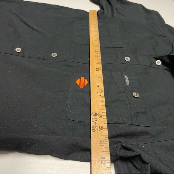 Vintage Harley Davidson Mens M Black Button Up Long Sleeve Motorcycle Ripstop - Picture 7 of 8